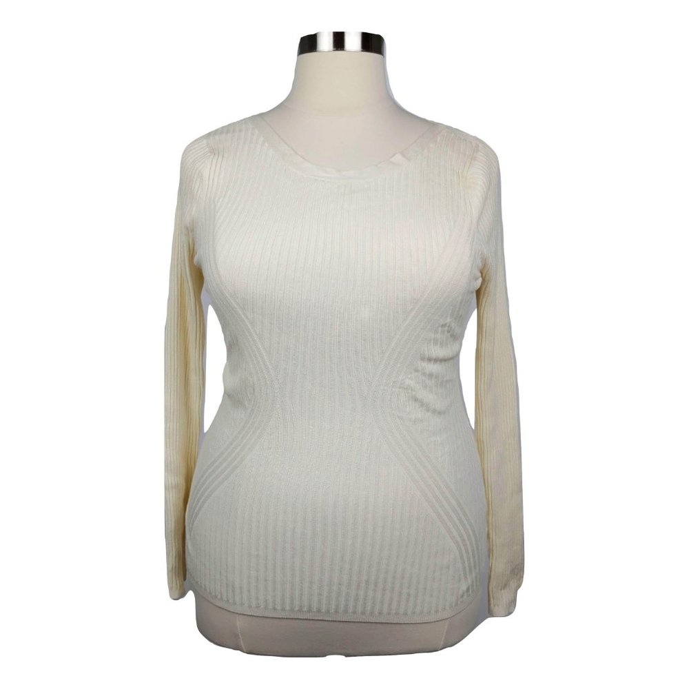 Lane Bryant 14/16 Cream Stretch Fitted Sweater